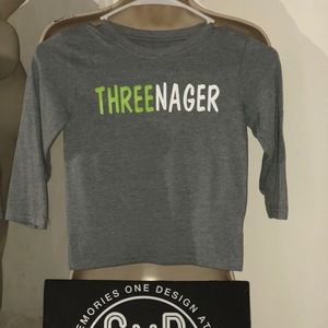 “Threenager” long sleeve Tee